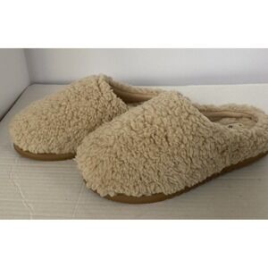 Dearfoams Women's Size 7-8 Medium‎ Slippers Soft Open Back Cozy Flat Memory Foam